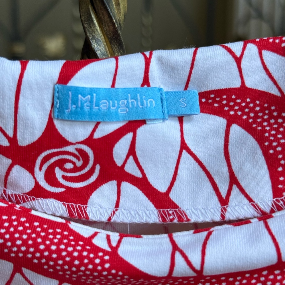 J. McLaughlin Red and White Swirl Print Dress - Picture 5 of 8